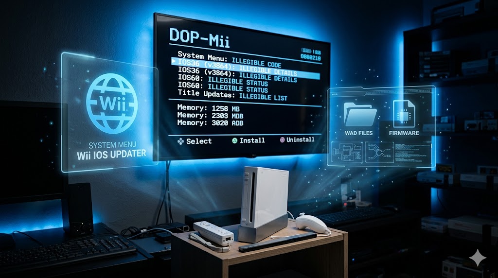 DOP-Mii en Wii: gestionar IOS y System Menu desde la consola 1 DOP-Mii utilidad homebrew para gestionar IOS y System Menu en Nintendo Wii