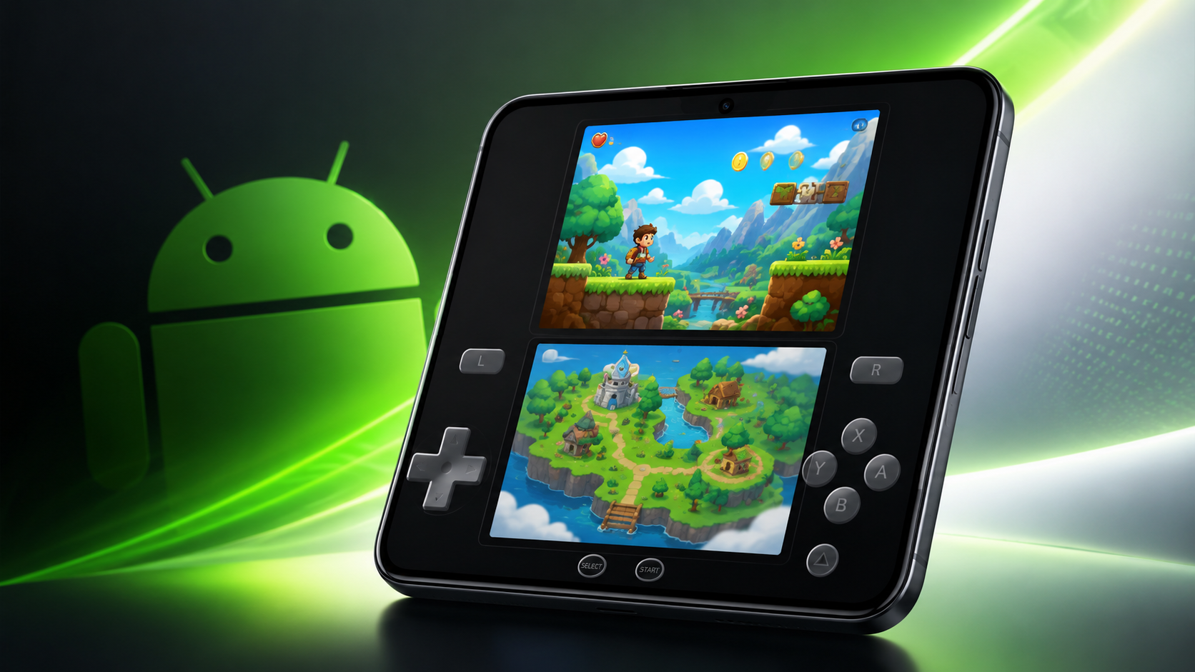 Móvil Android con DraStic emulando un juego de Nintendo DS