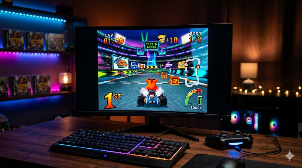 DuckStation: configuración óptima paso a paso 1 DuckStation emulador PS1 configuración con juego clásico en pantalla HD
